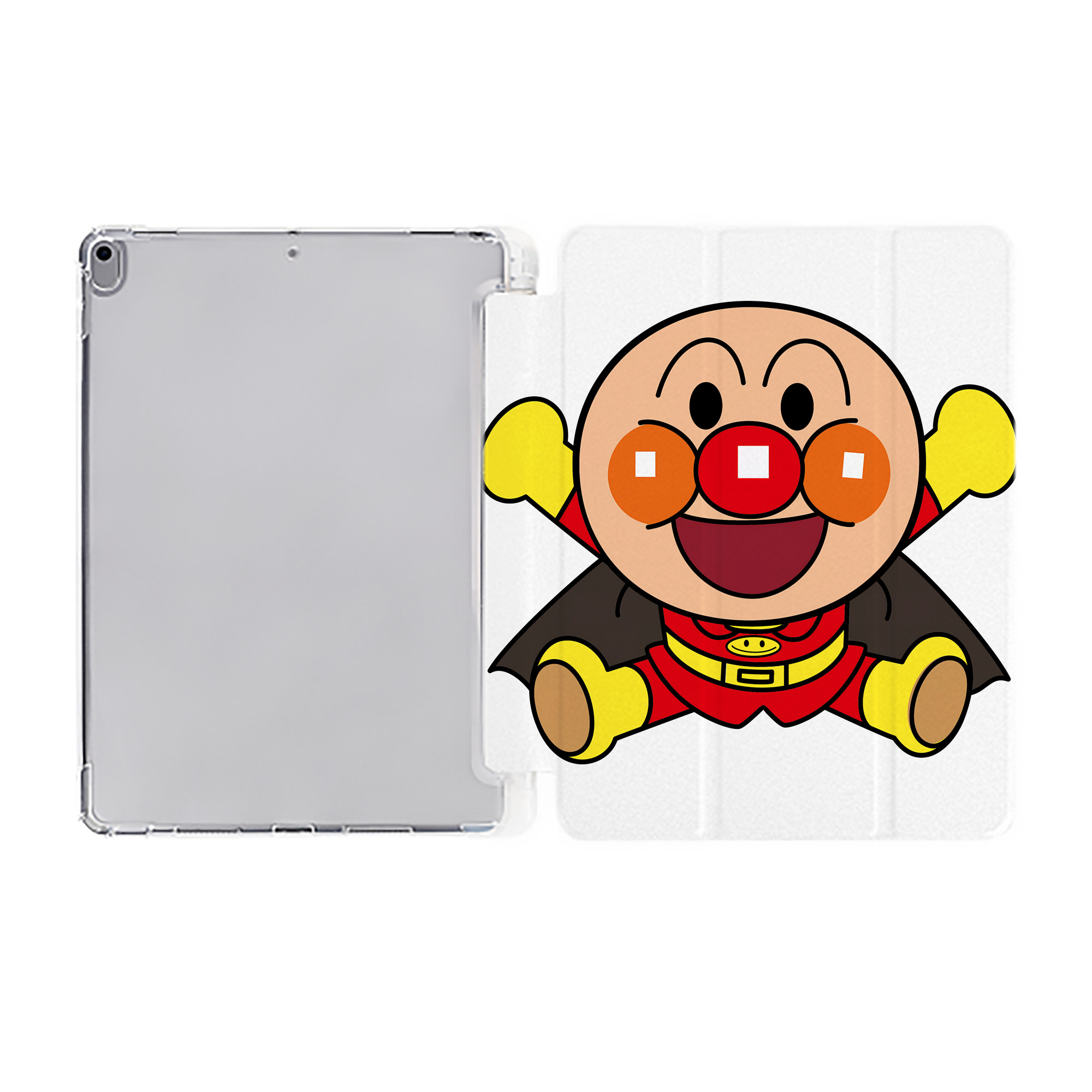 （画像用） アンパンマン Anpanman IPad ケース ペン収納付き 三つ折りスタンド PUレザー×シリコン 対応機種9.5/10.5/10.9インチ